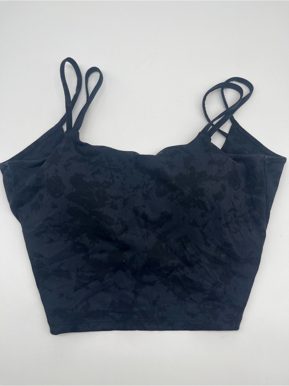 Women’s Large Double-Strap Cropped Tank Top - Black